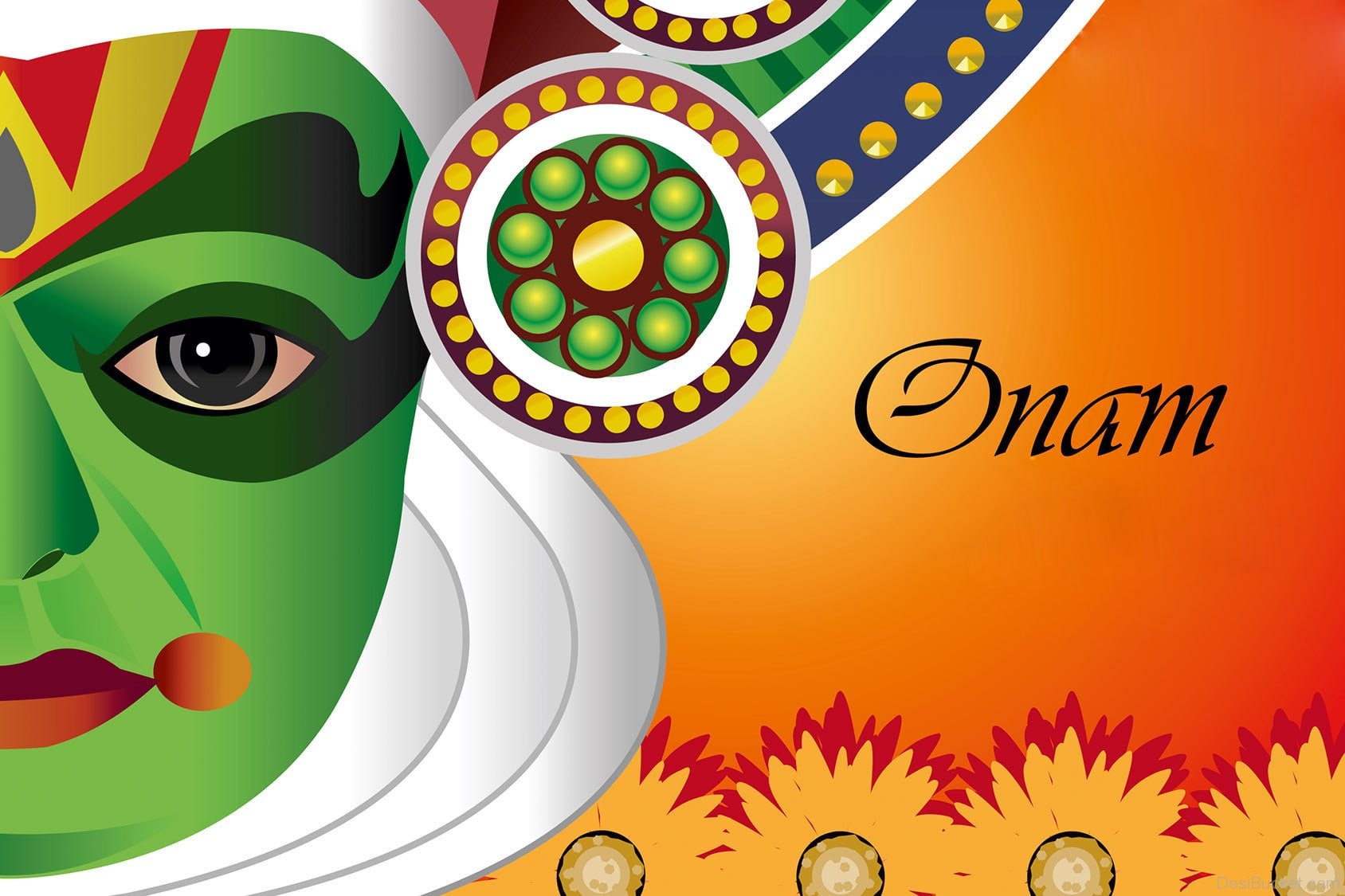 Happy Onam Onam Festival Kerala Celebration Coconut Dance | Images and ...